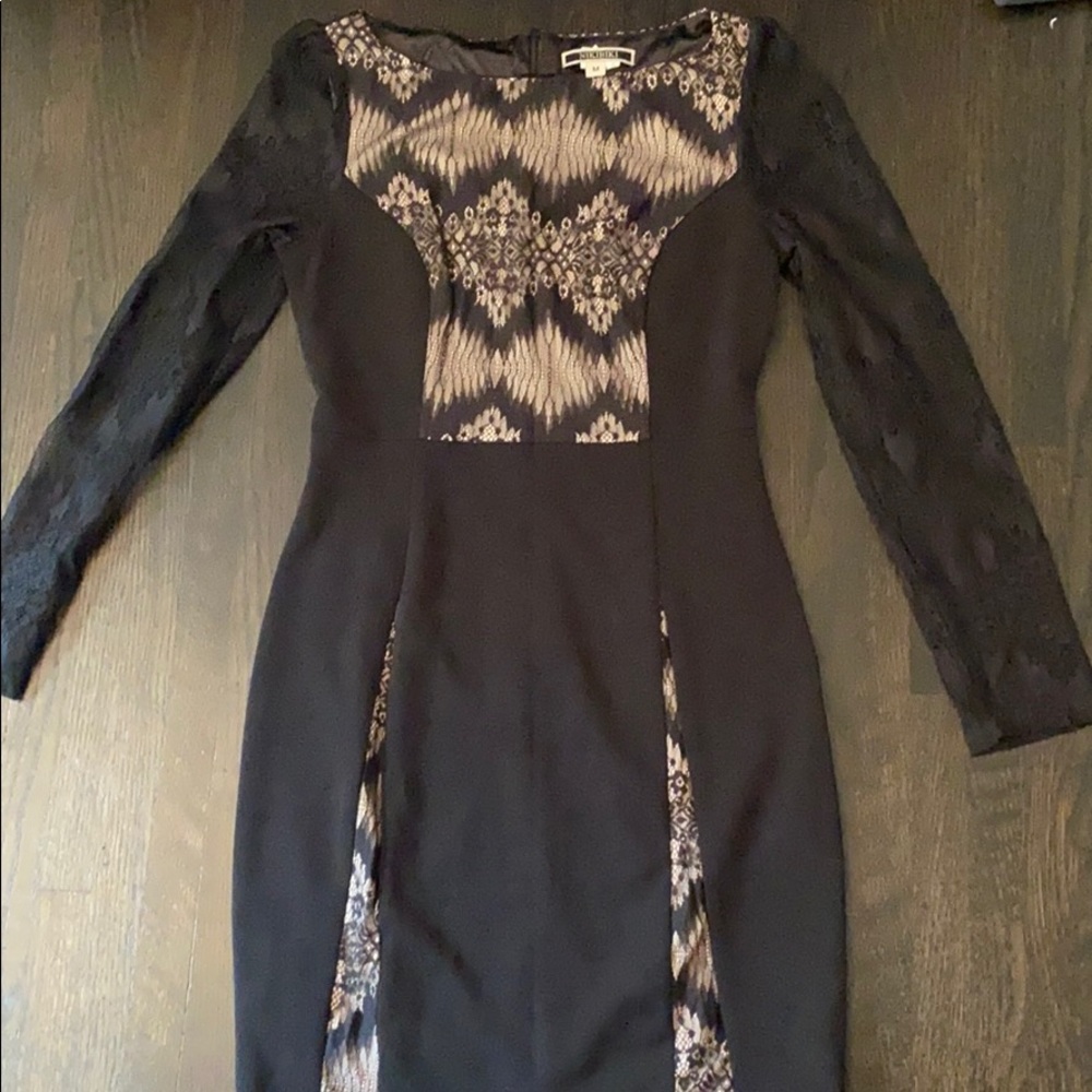Beautiful Black/Nude lace dress for the holidays